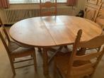 Ronde eiken tafel +4 stoelen, Huis en Inrichting, Ophalen, Zo goed als nieuw
