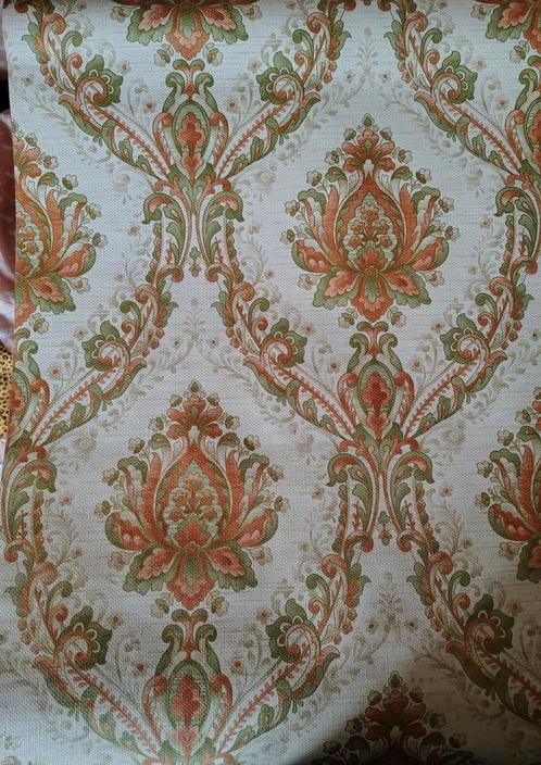 Retro, vintage, medaillon behangpapier, Huis en Inrichting, Stoffering | Behang, Rood, Groen, 25 tot 50 m², Ophalen of Verzenden