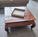 Massief houten salontafel. 90x90cm - H: 65cm, Gebruikt, Ophalen