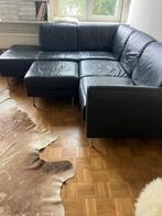Lederen zetel met poef, Ophalen, Gebruikt