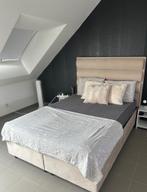 Boxspring met opbergruimte 140x200 met matras, Huis en Inrichting, Slaapkamer | Boxsprings, Ophalen, Gebruikt, Beige, 140 cm