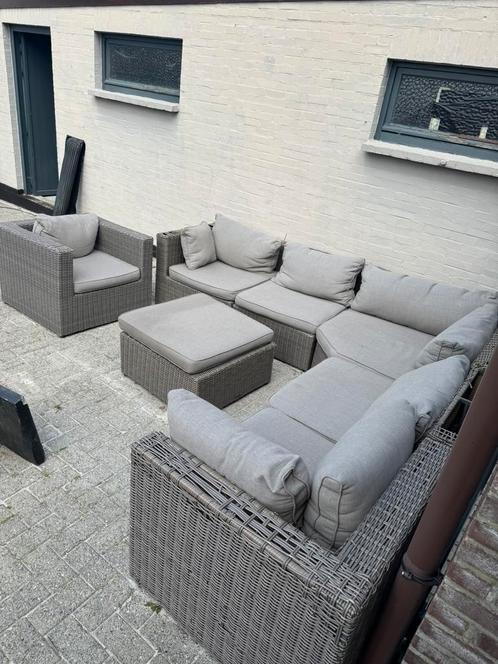 Loungeset, Tuin en Terras, Tuinsets en Loungesets, Gebruikt, Loungeset, 6 zitplaatsen, Bijzettafel, Stoel, Ophalen