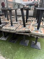 +40 terras tafels in hout met voet prijs otk, Ophalen, Gebruikt, Rechthoekig, Hout