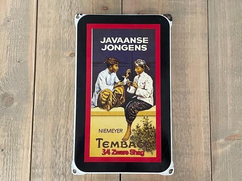 Emaille Reclamebord Javaanse Jongens Shag, Verzamelen, Merken en Reclamevoorwerpen, Gebruikt, Reclamebord, Ophalen of Verzenden
