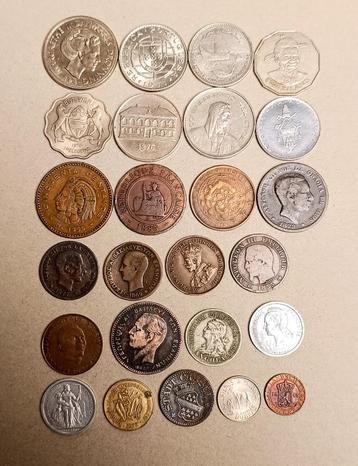 mooi lot van 25 wereldmunten	jaren 1855 tot 1977	