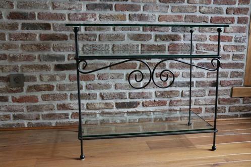 glazen tafeltje, Huis en Inrichting, Tafels | Sidetables, Zo goed als nieuw, 25 tot 50 cm, 50 tot 100 cm, Rechthoekig, Glas, Metaal
