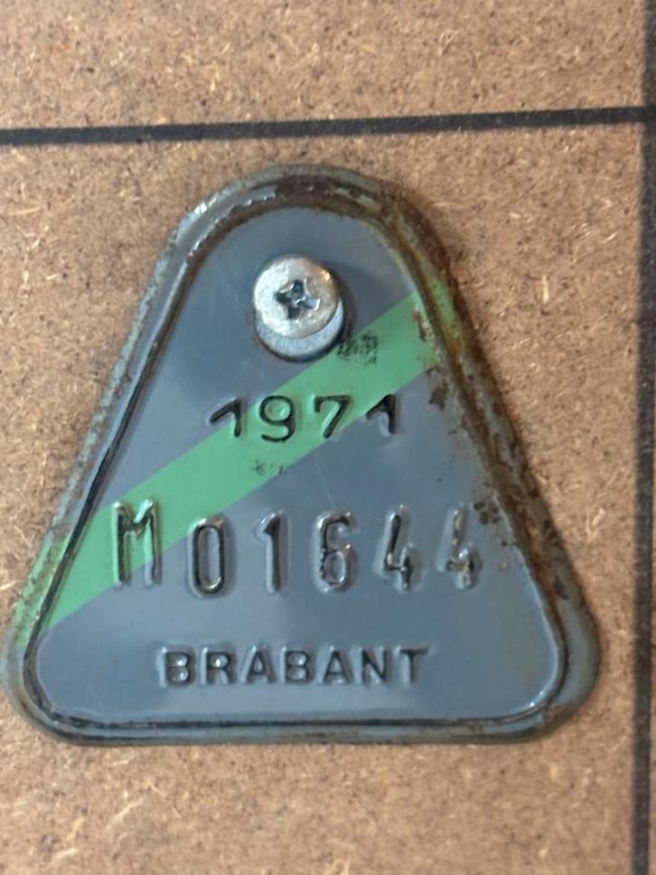 Bromfietsplaat motoplaat Fietsplaat plaque velo nummerplaat, Antiek en Kunst, Curiosa en Brocante, Ophalen of Verzenden