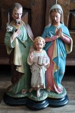 Polychroom gipsen beeld Heilige Familie ca. 1900, Antiek en Kunst, Ophalen