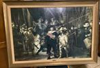 Schilderij De Nachtwacht Rembrandt  In kader 136 cm op 97 cm, Antiek en Kunst, Ophalen
