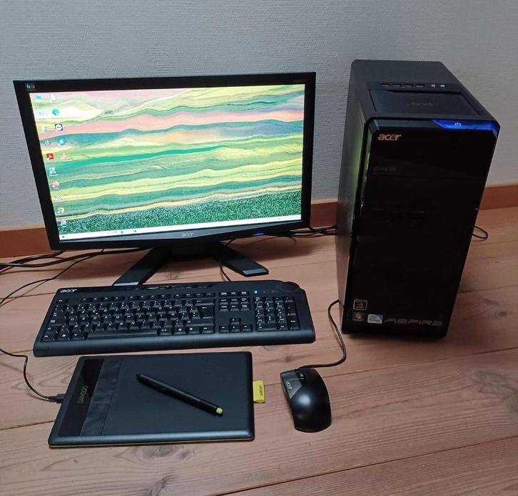 ACER Aspire + WACOM, Computers en Software, Desktop Pc's, HDD, SSD, Met monitor, Ophalen