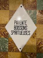 Ancienne plaque émaillée Patente Boissons Spiritueuses, Enlèvement