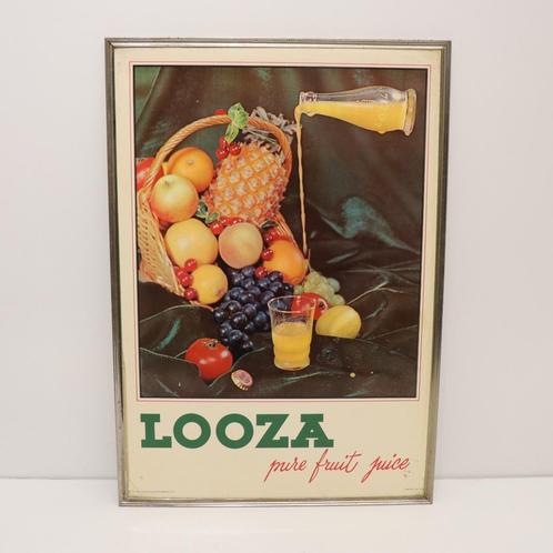 Vintage Looza fruitsap reclame Rob Otten - 1960, Verzamelen, Merken en Reclamevoorwerpen, Gebruikt, Reclamebord, Ophalen of Verzenden