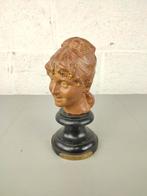 Terracotta hoofd - Dominique van den Bossche, Antiek en Kunst, Kunst | Beelden en Houtsnijwerken, Ophalen of Verzenden