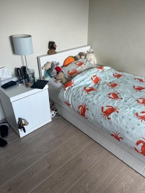 kinderbed, Kinderen en Baby's, Kinderkamer | Bedden, Zo goed als nieuw, 180 cm of meer, 85 tot 100 cm, Lattenbodem, Matras, Ophalen