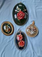 4 vintage hangers bol glas kunstbloemen, Antiek en Kunst, Ophalen of Verzenden