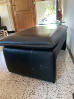 Zwart lederen design zetel met poef merk Koinor, Huis en Inrichting, Ophalen, Design, Tweepersoons, Leer