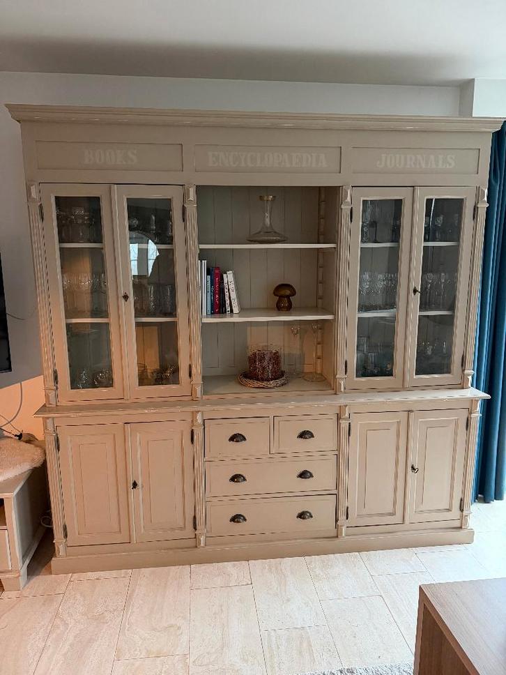 bibliotheekkast. vitrinekast, dressoir, Huis en Inrichting, Kasten | Vitrinekasten, Gebruikt, 200 cm of meer, 200 cm of meer, 50 tot 75 cm