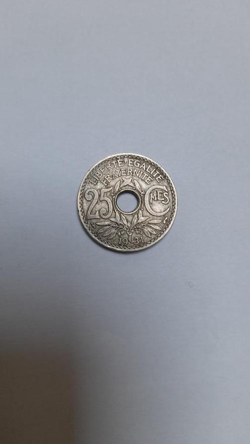 Franse munt: 25 centimes, Postzegels en Munten, Munten | Europa | Niet-Euromunten, Losse munt, Frankrijk, Ophalen of Verzenden