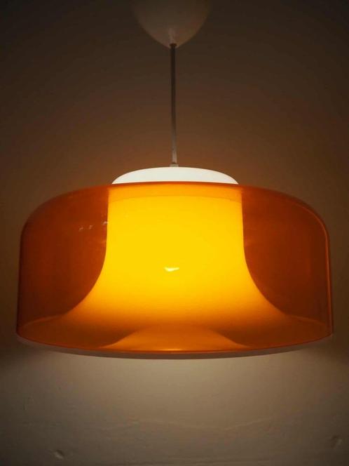 Space age oranje hanglamp, 1970s, Huis en Inrichting, Lampen | Hanglampen, Zo goed als nieuw, Minder dan 50 cm, Kunststof, Ophalen
