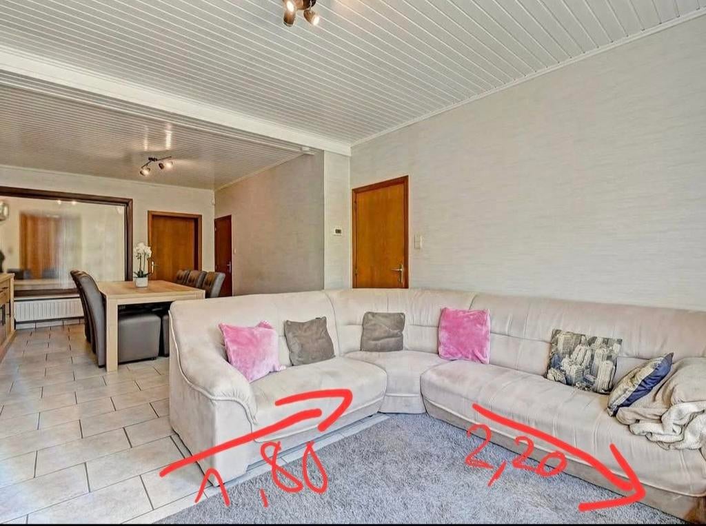 Beige nubuk- 6-7 pers. - TE  KOOP - perfecte staat, Ophalen