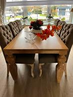 Eiken eettafel met 6 landelijke stoelen, Huis en Inrichting, Ophalen, Gebruikt