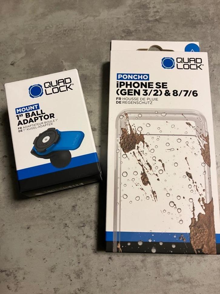 Adaptateur à bille Quad Lock de 1 po + poncho pour iPhone SE, Télécoms, Téléphonie mobile | Accessoires & Pièces, Neuf, Apple iPhone