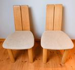 2x Rob & Dries Van Den Berghe Eetkamerstoelen, Huis en Inrichting, Hout, Gebruikt, Twee, Bruin