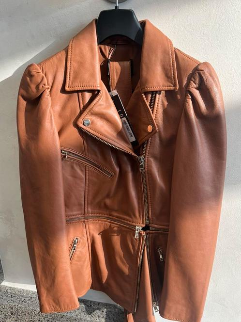 Nieuw ongedragen cognackleurig lederen jas., Kleding | Dames, Jasjes, Kostuums en Pakken, Nieuw, Jasje, Maat 34 (XS) of kleiner