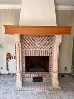 Zandstenen versiering haard, Huis en Inrichting, Ophalen, Gebruikt, Vrijstaande haard, Houthaard