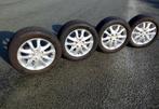 4 belles jantes originales Hyundai avec pneus été 205/55-16, 205 mm, Banden en Velgen, 16 inch, Gebruikt