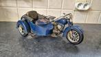 Mooie vintage blauwe decoratieve zijspan., Ophalen of Verzenden