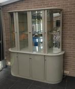 Luxe hoogglans vitrinekast - 175 cm breed - met gebogen glas, Huis en Inrichting, Ophalen, Gebruikt, Glas