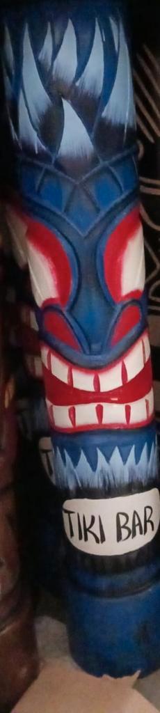 statue totem Tiki 100 cm en bois d albesia, Antiek en Kunst, Kunst | Beelden en Houtsnijwerken, Ophalen of Verzenden