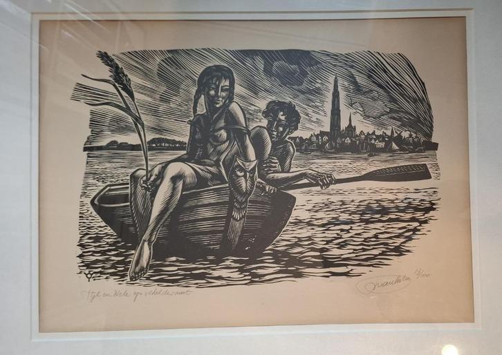 Tijl en Nele op Scheldevaart, Antiek en Kunst, Kunst | Etsen en Gravures, Ophalen of Verzenden