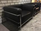Cassina Perriand Corbusier lc3 leer leder zwart, Ophalen, Zo goed als nieuw, Leer