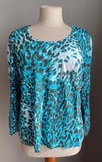 Blauw topje met luipaardmotief Anne Belin maat 40, Maat 38/40 (M), Anne Belin, Zo goed als nieuw, Lange mouw