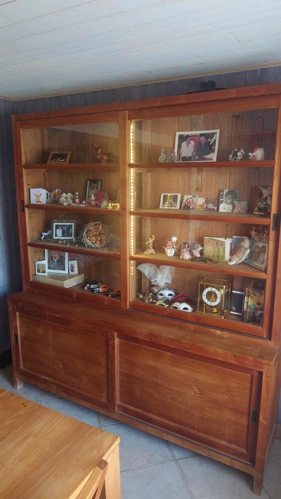Teak houten vitrinekast, Antiek en Kunst, Antiek | Meubels | Kasten, Ophalen
