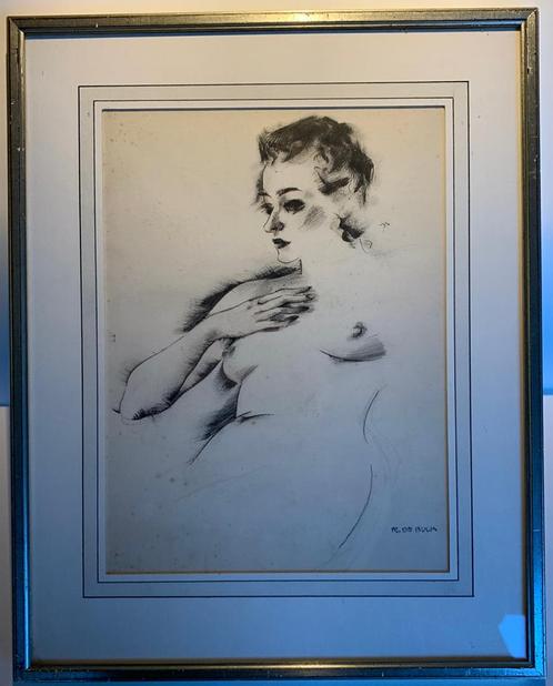 Raphaël De Buck - Dessin au stylo femme nue, Antiquités & Art, Art | Dessins & Photographie, Enlèvement ou Envoi