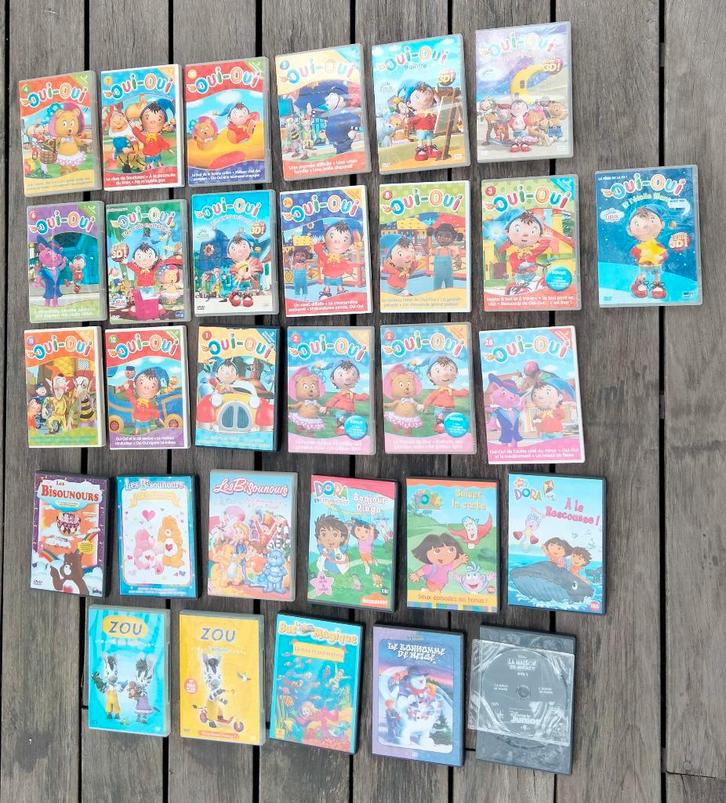 KIES 30 dvd's Yes-Oui/Dora/Bisounours/ ZOU enz..., Cd's en Dvd's, Dvd's | Kinderen en Jeugd, Zo goed als nieuw, Film, Educatief