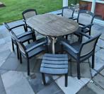 6 Hartman terrasstoelen met voetbankje ( zonder de tafel), Tuin en Terras, Ophalen, Kunststof, Gebruikt, 6 zitplaatsen