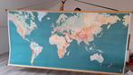 Schoolkaart wereldkaart 270 x 130cm, Antiek en Kunst, Antiek | Schoolplaten, Ophalen
