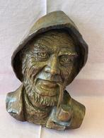 Houtsnijwerk vissershoofd, Ophalen of Verzenden