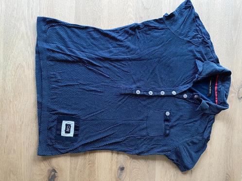 onara on jeans blauwe polo met witte stippen maat S, Kleding | Dames, T-shirts, Gedragen, Maat 36 (S), Blauw, Korte mouw, Ophalen of Verzenden