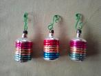Set van 3 vintage retro kerst ornamenten gekleurd, Ophalen of Verzenden, Zo goed als nieuw