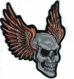 Boze schedel met vleugels biker strijk patch - 104 x 128 mm, Hobby en Vrije tijd, Ophalen of Verzenden, Nieuw