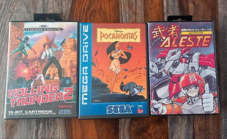 Megadrive Sega Pocahontas Rolling Thunder 2 Musha Aleste, Games en Spelcomputers, Games | Sega, Zo goed als nieuw, Ophalen of Verzenden