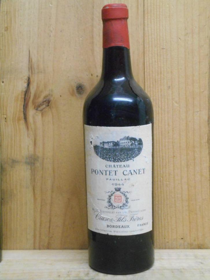 RARISSIME, CHATEAU PONTET CANET, Pauillac 1944, Verzamelen, Wijnen, Zo goed als nieuw, Ophalen of Verzenden