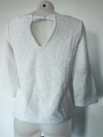 NAF NAF Witte glinsterende trui met open achterkant en strik, Kleding | Dames, T-shirts, Ophalen of Verzenden, Zo goed als nieuw