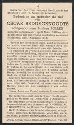 Oorlog 1940-45 vermoord te Meensel Oscar Beddegenoodts, Ophalen of Verzenden