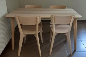 Ikea Lisabo eetafel met 4 stoelen - essenhout beschikbaar voor biedingen
